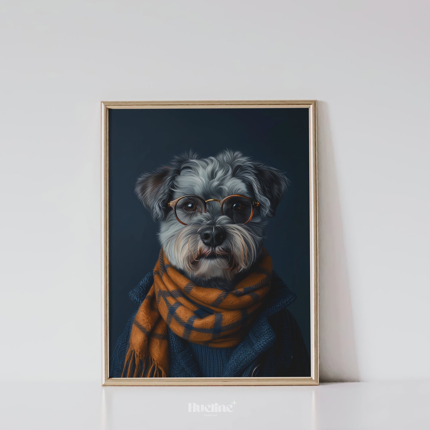 Custom Fashion Pet Portrait, Pet Couture Collection, Fashion Shoot Pet Portrait, Pet Custom w Scarf, Funny Artist Pet, Graduation Pet Gift