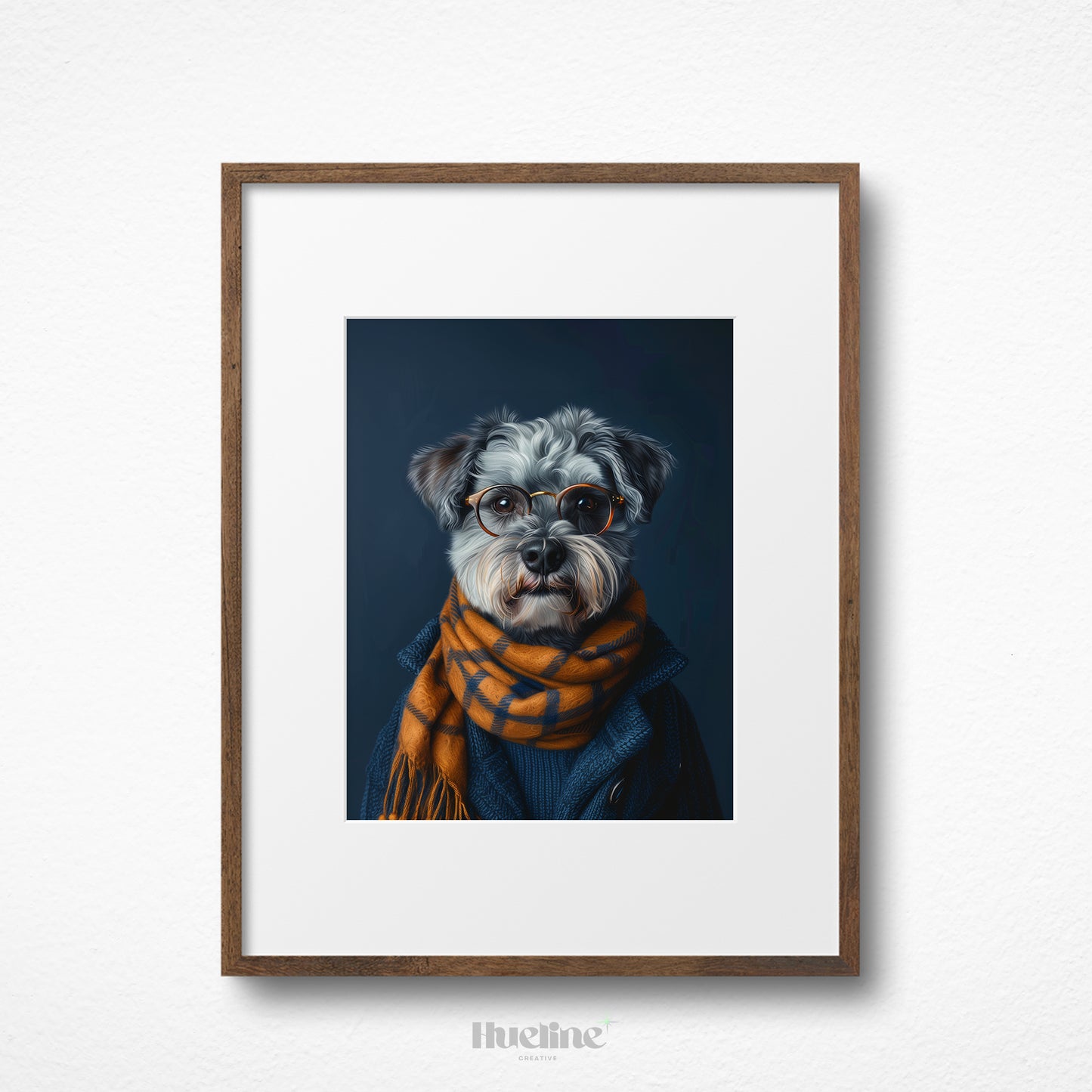 Custom Fashion Pet Portrait, Pet Couture Collection, Fashion Shoot Pet Portrait, Pet Custom w Scarf, Funny Artist Pet, Graduation Pet Gift
