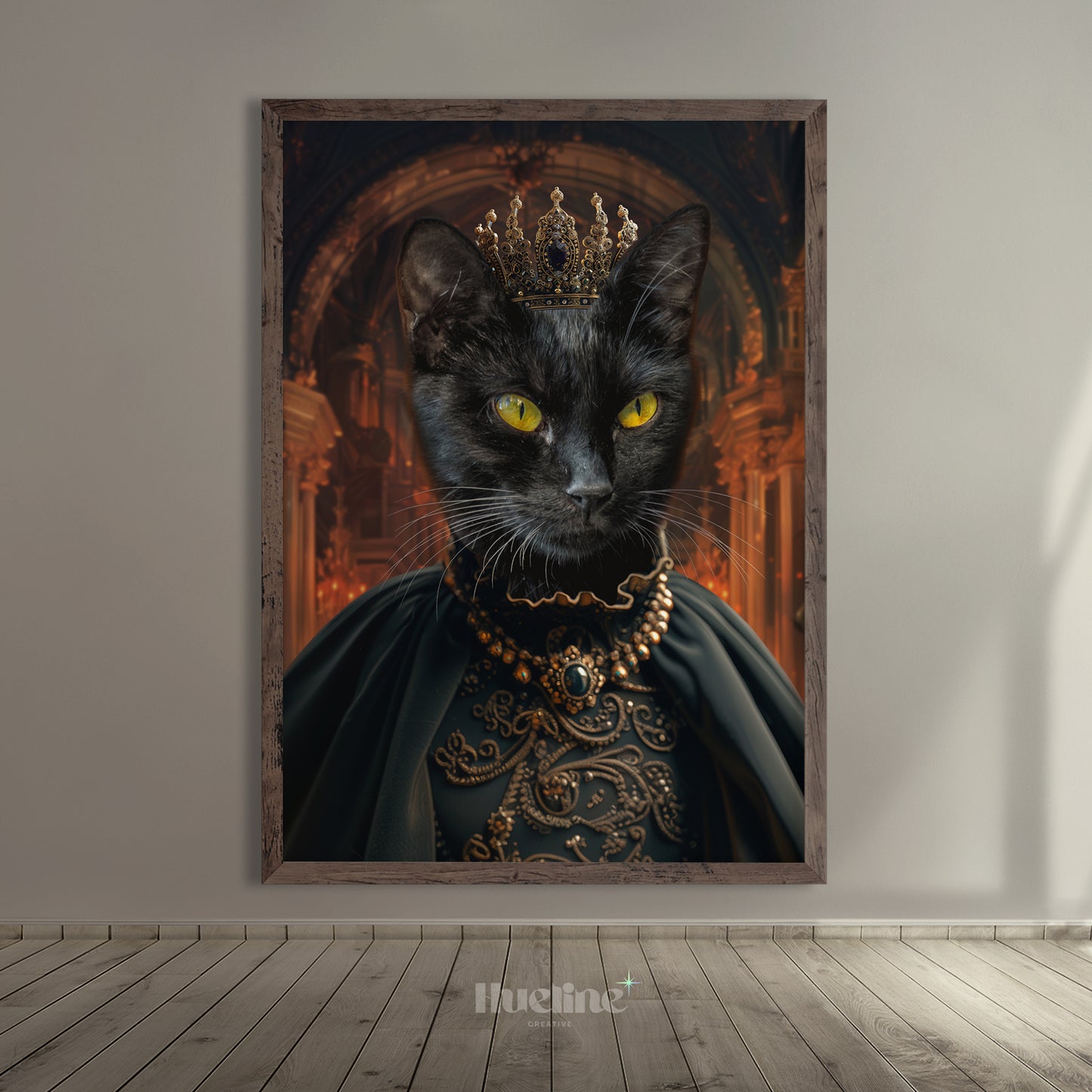 Custom Dark Royal Pet Portrait from Photo Renaissance Pet Wall Art Funny King Queen Cat Birthday Gift Personalized Royal Gift with Crown
