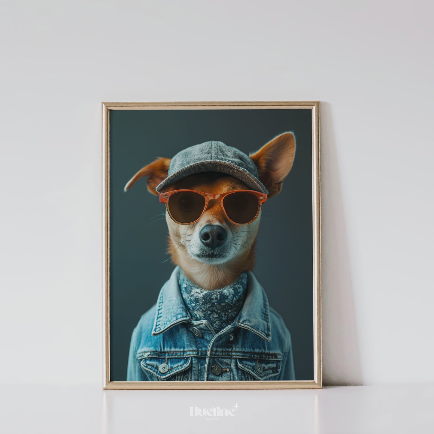 Custom Fashion Pet Portrait, Pet Couture Collection, Fashion Shoot Pet Portrait Jeans, Pet Custom for Brother Funny Pet Personalized Gift