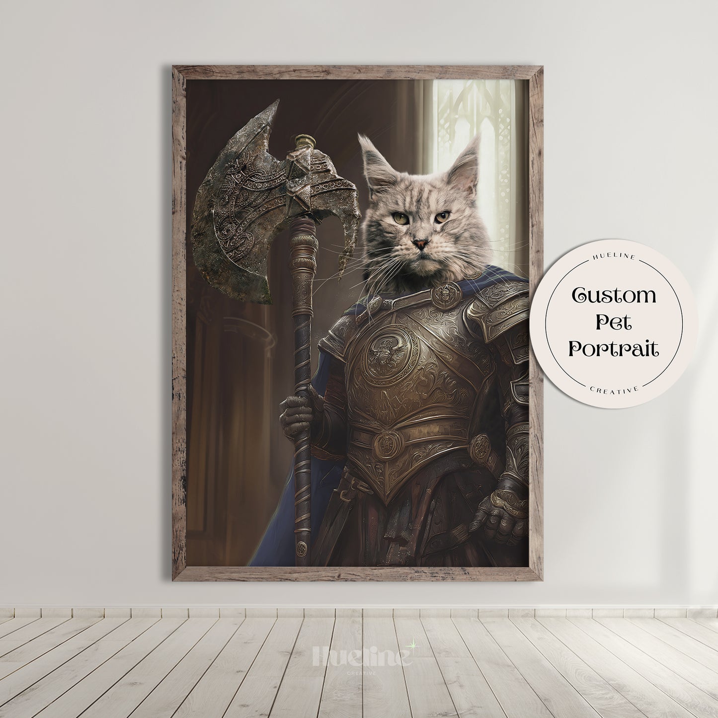 Custom Warrior Pet Portrait from Photo Perfect Ring Game Birthday Pet Gift Home Decor Lord Pet Noble Dog Game Lover Gift for Ring