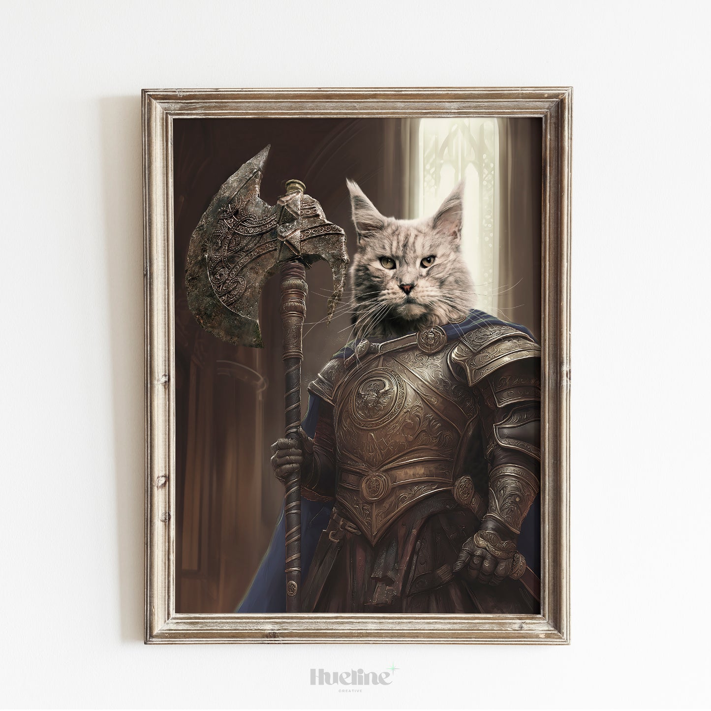 Custom Warrior Pet Portrait from Photo Perfect Ring Game Birthday Pet Gift Home Decor Lord Pet Noble Dog Game Lover Gift for Ring