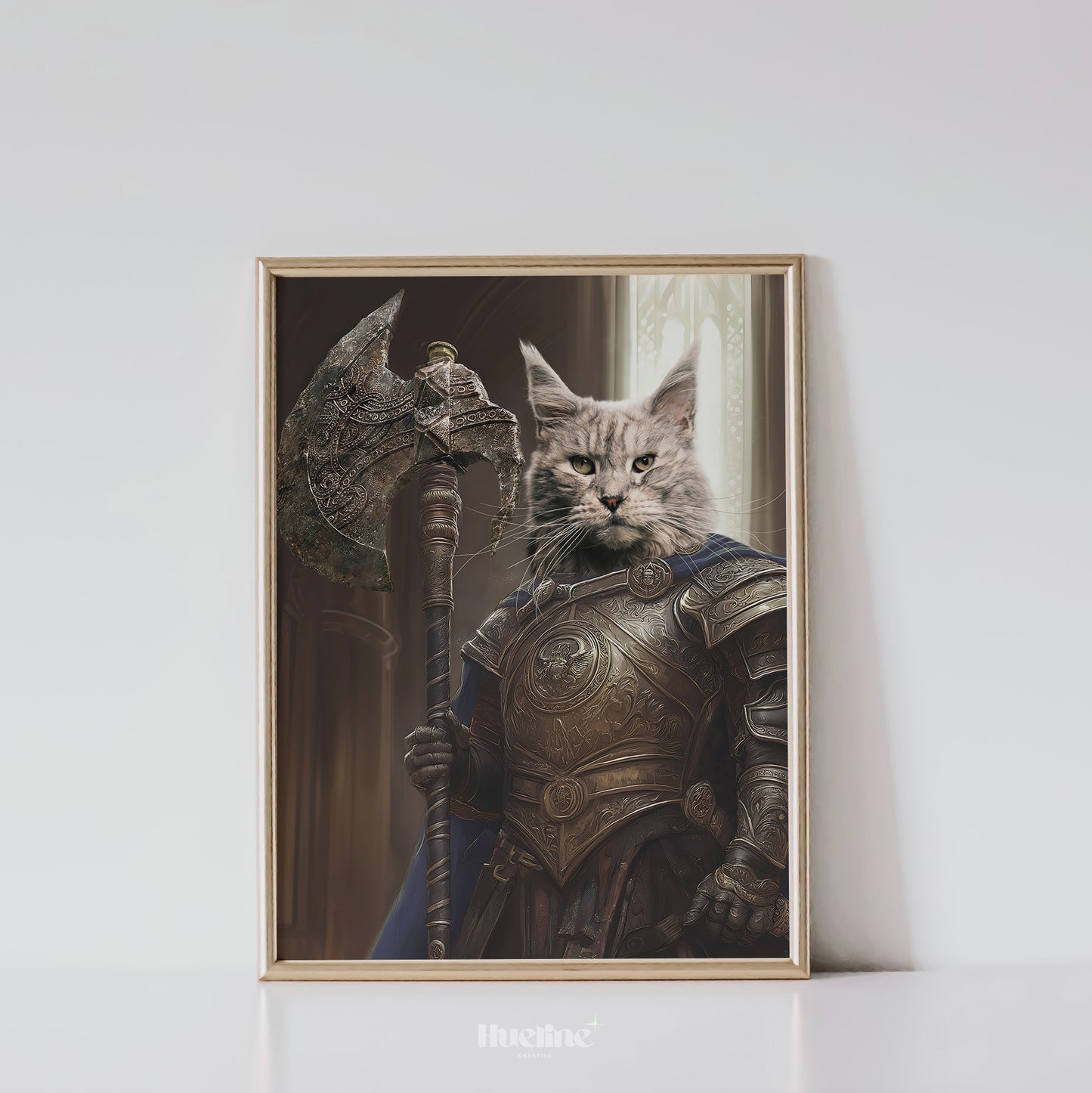 Custom Warrior Pet Portrait from Photo Perfect Ring Game Birthday Pet Gift Home Decor Lord Pet Noble Dog Game Lover Gift for Ring