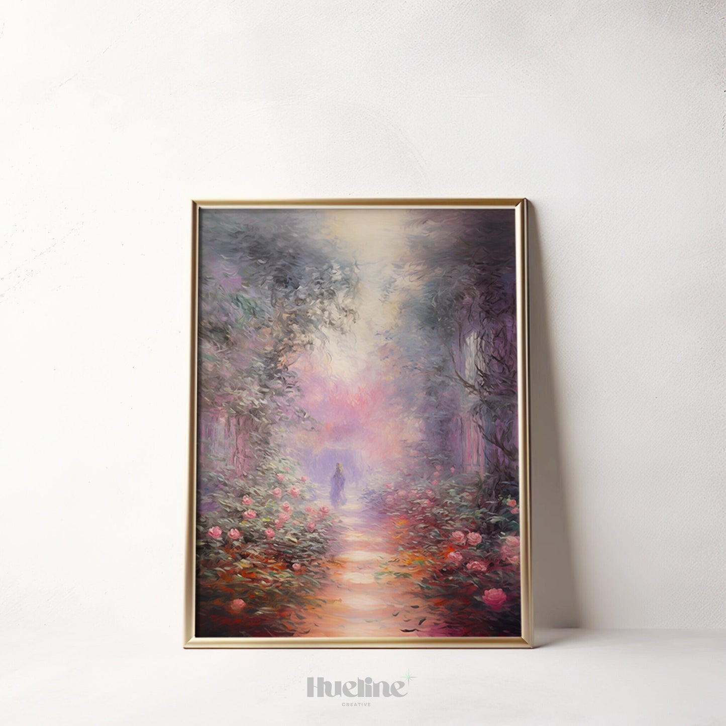 A Path Through Flowers: Vintage Style Oil Painting by Claude Monet Inspired Artist, Home Decor Fall Gift - L1009