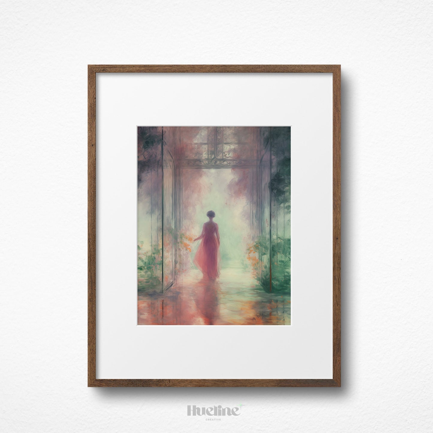 Ethereal Garden Entry: Vintage-style Neoclassical Oil Painting, Home Decor Timeless Art Digital Print - L1015