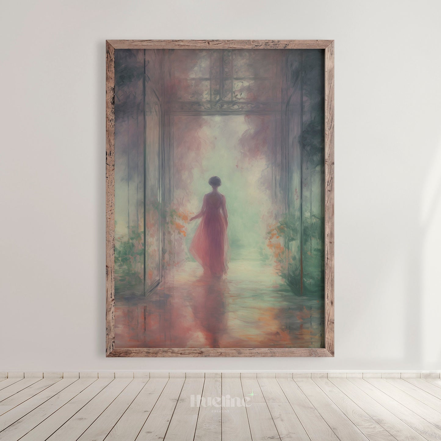 Ethereal Garden Entry: Vintage-style Neoclassical Oil Painting, Home Decor Timeless Art Digital Print - L1015