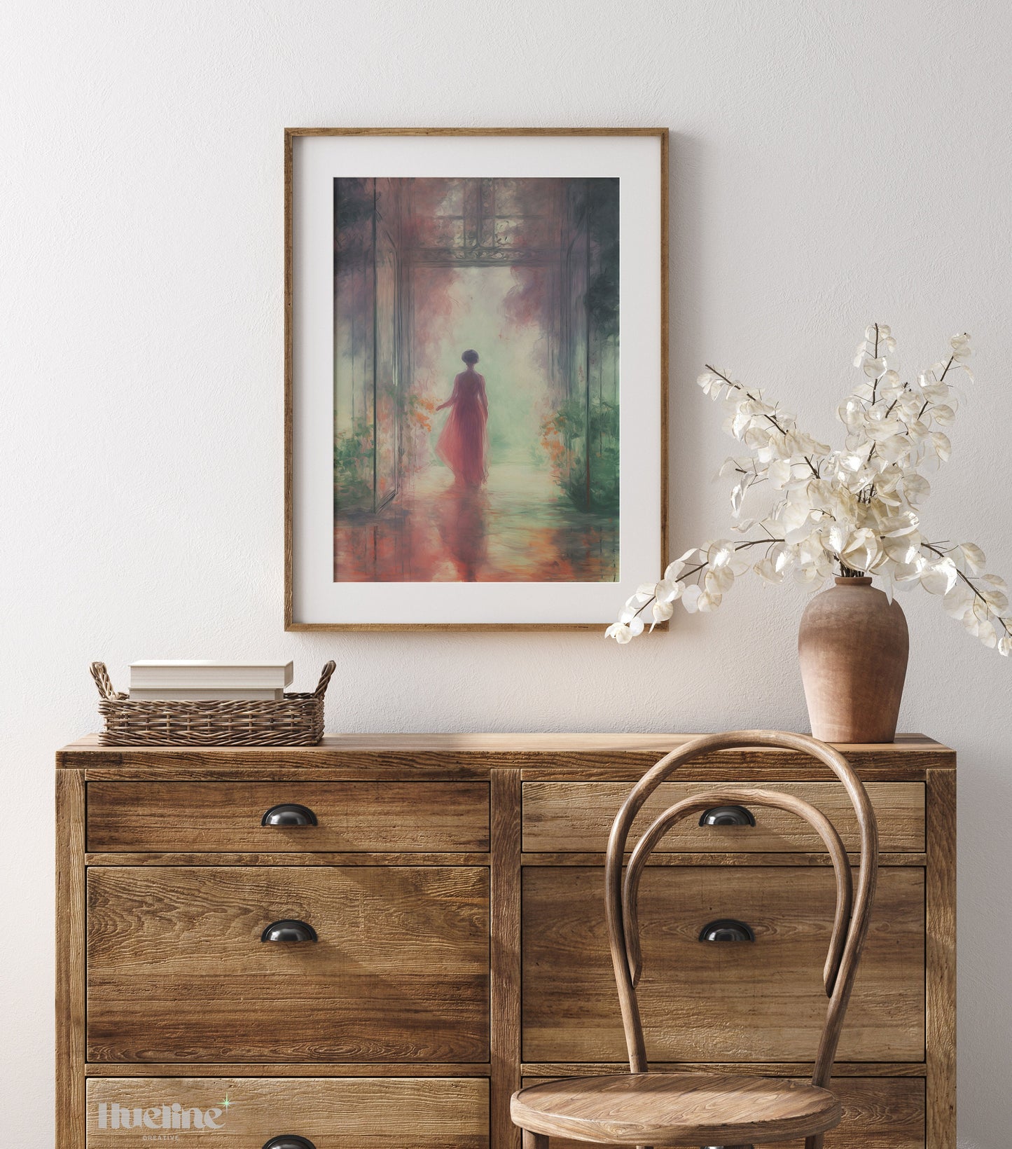 Ethereal Garden Entry: Vintage-style Neoclassical Oil Painting, Home Decor Timeless Art Digital Print - L1015