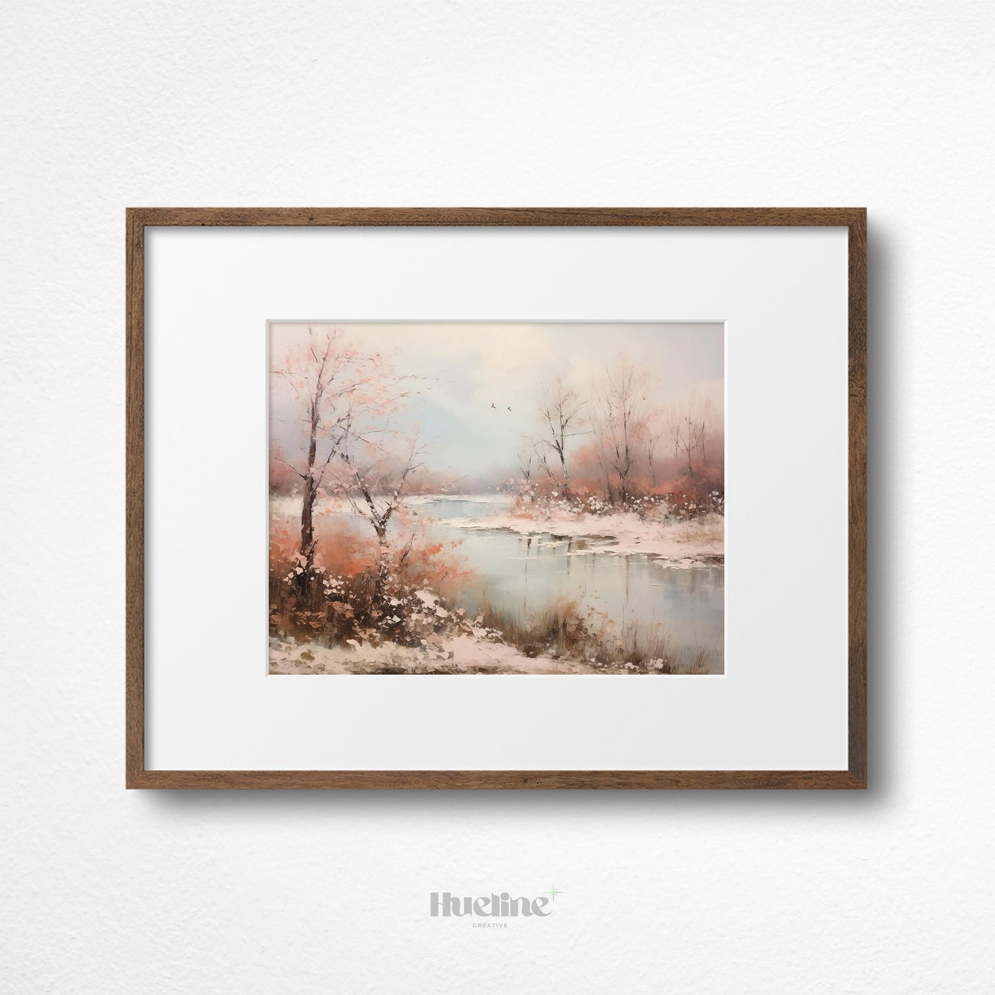 Vintage Winter Landscape Oil Painting Digital Art, Home Decor, Fall Decor, Digital Print - L1020