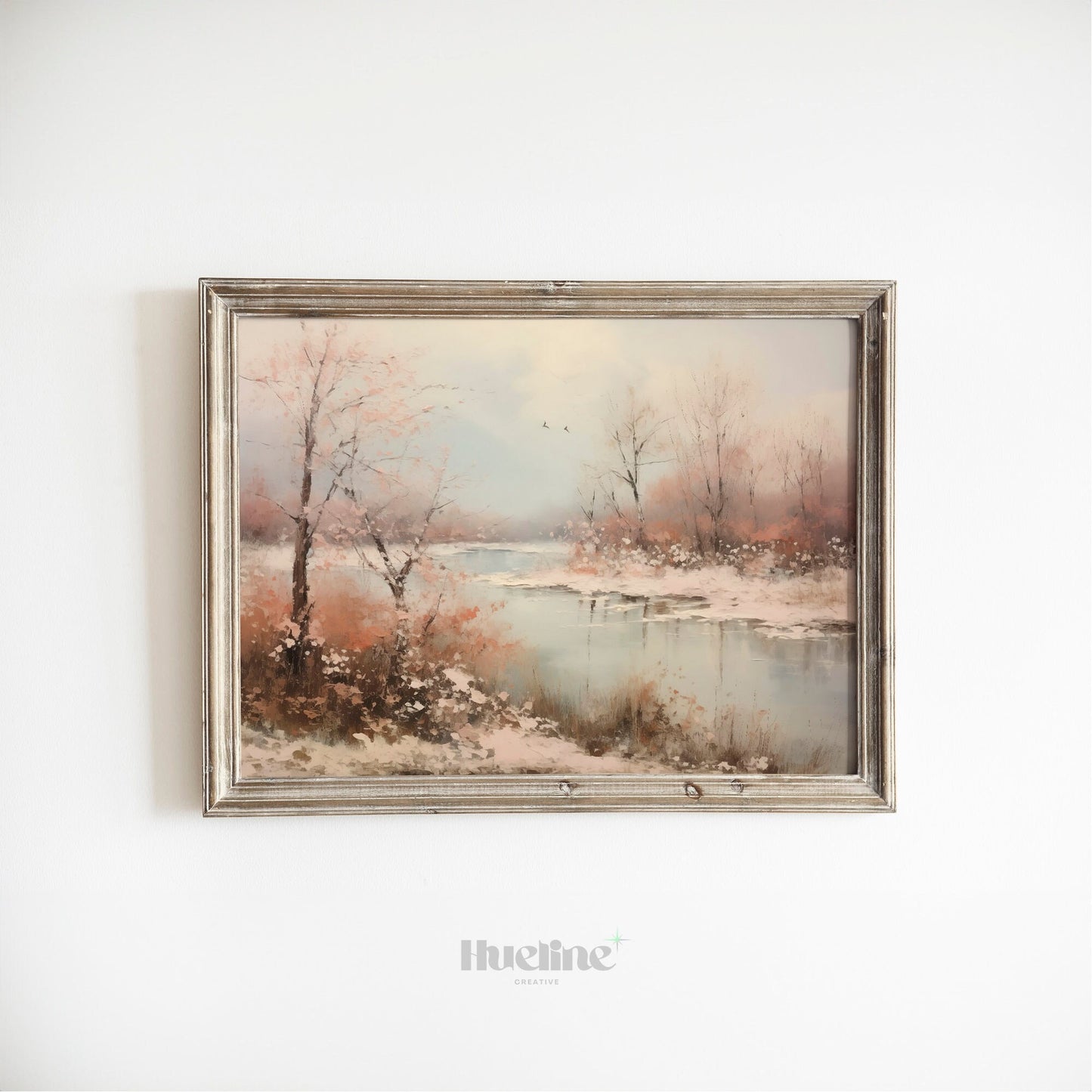Vintage Winter Landscape Oil Painting Digital Art, Home Decor, Fall Decor, Digital Print - L1020