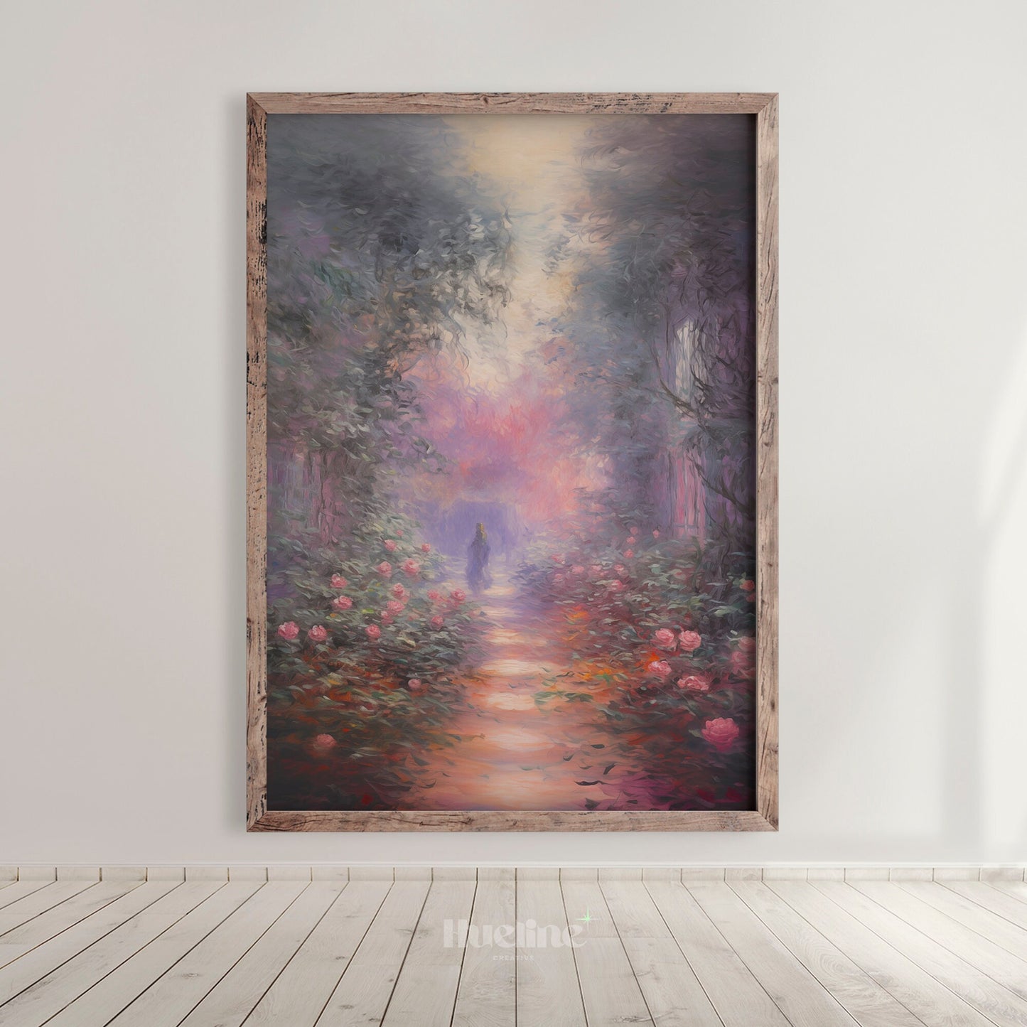 A Path Through Flowers: Vintage Style Oil Painting by Claude Monet Inspired Artist, Home Decor Fall Gift - L1009