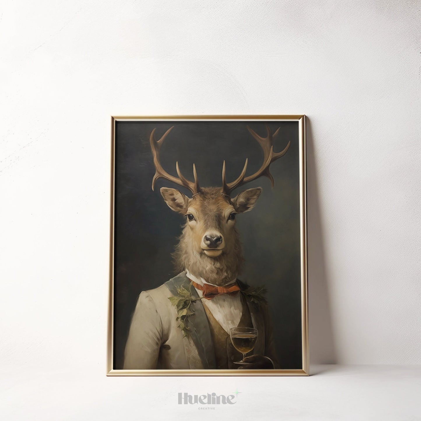 Rudolf's Vintage Celebration Printable Art, Whimsical Holiday Decor for Christmas, Unique Gift for Art Lovers - L1023
