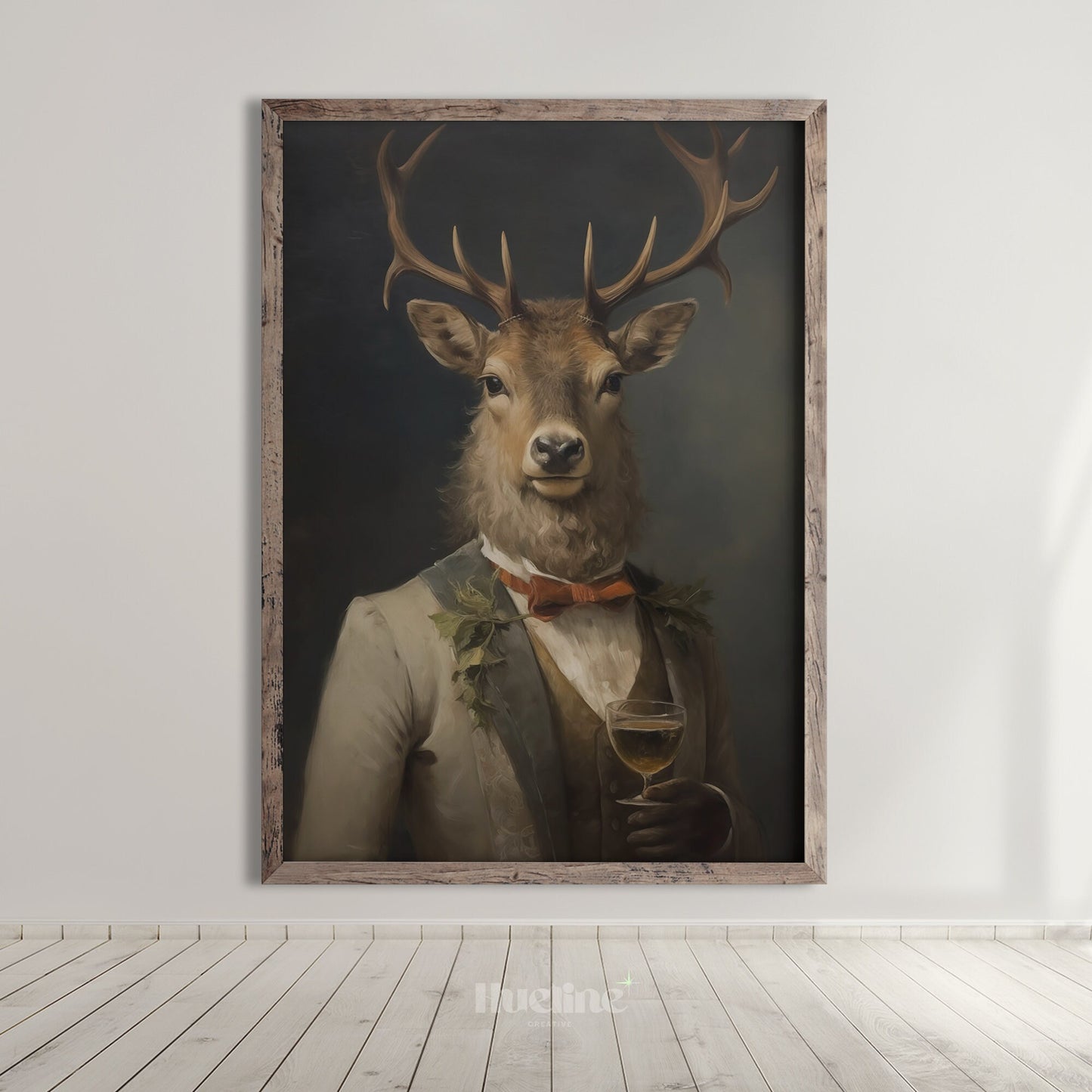 Rudolf's Vintage Celebration Printable Art, Whimsical Holiday Decor for Christmas, Unique Gift for Art Lovers - L1023