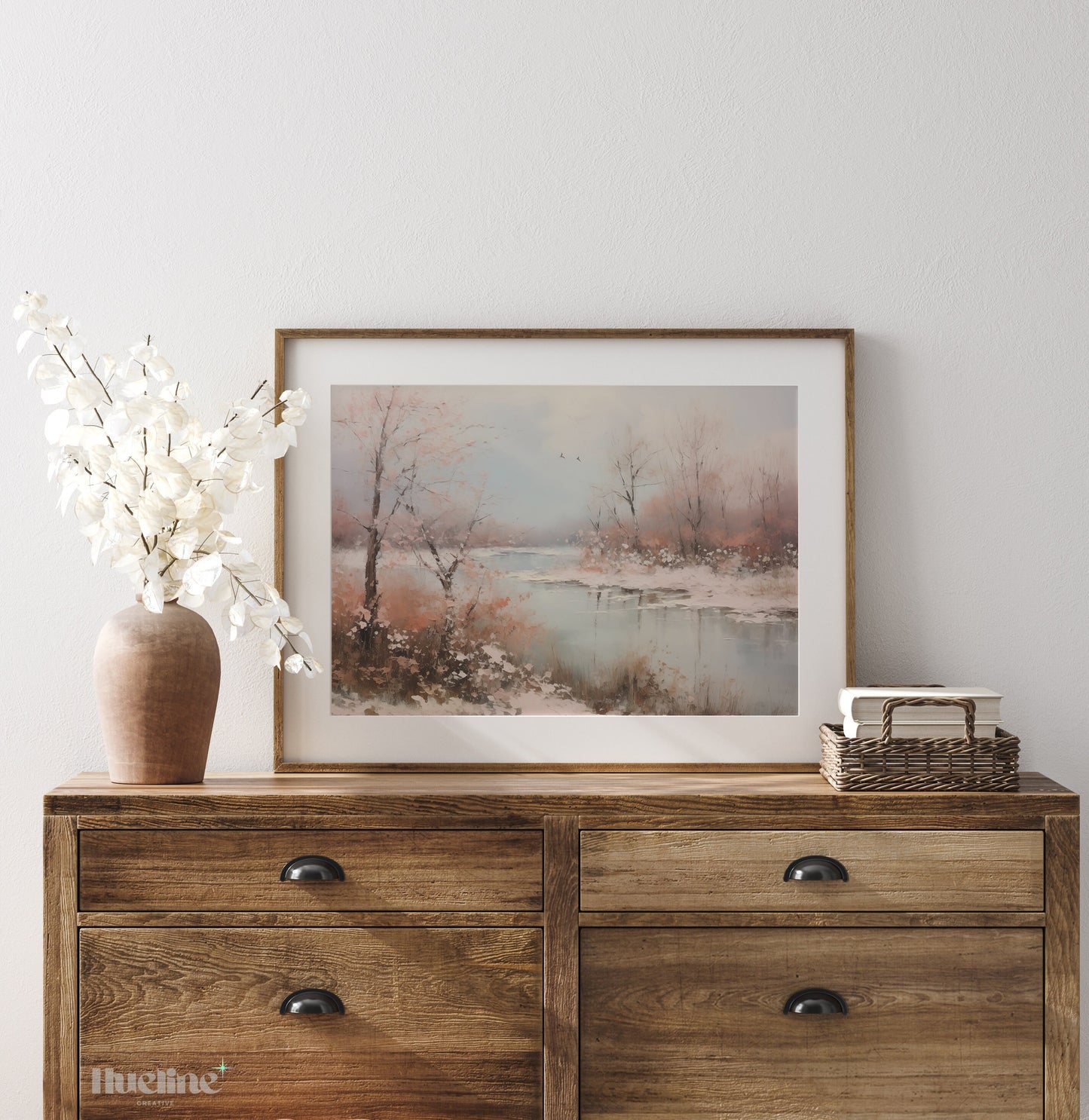 Vintage Winter Landscape Oil Painting Digital Art, Home Decor, Fall Decor, Digital Print - L1020
