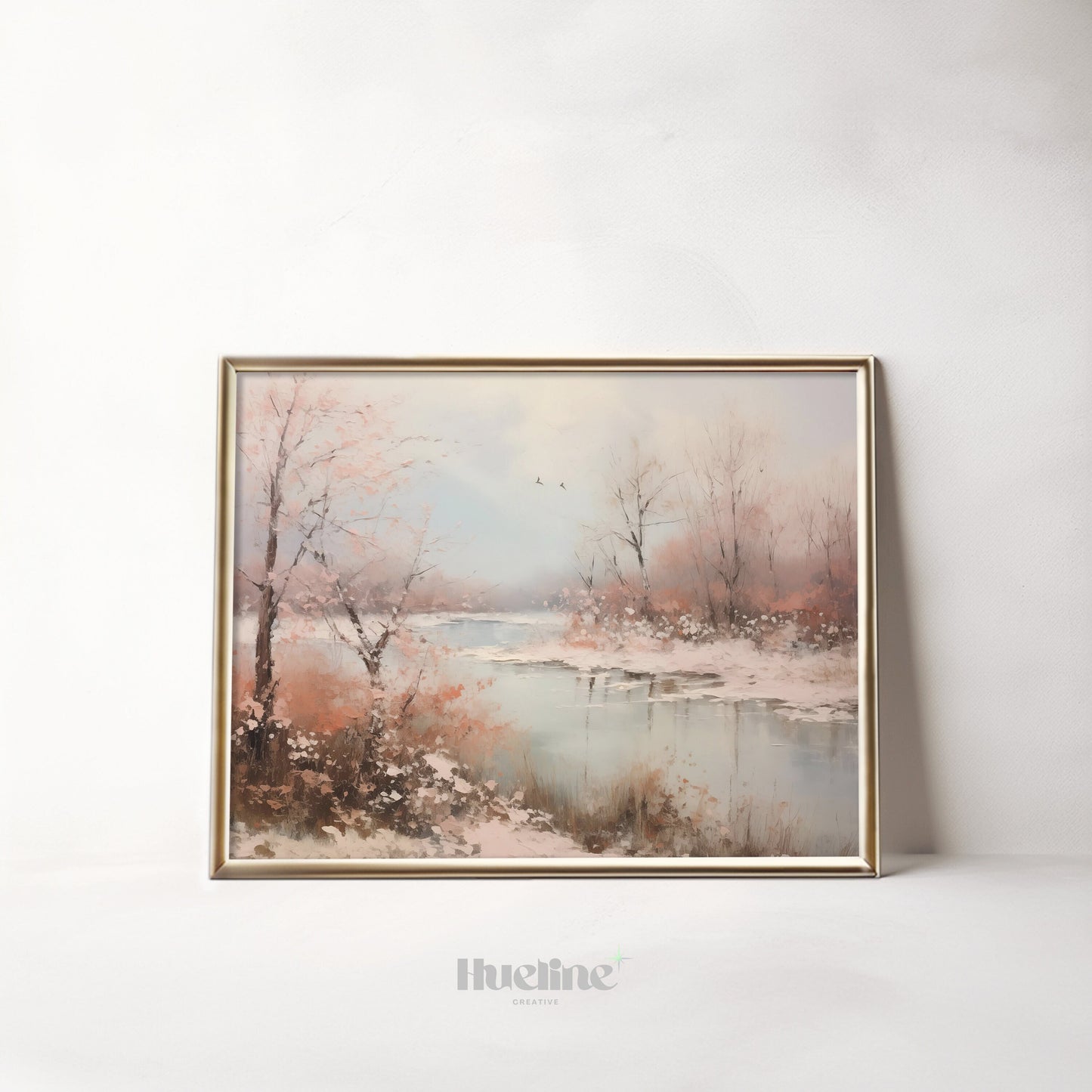 Vintage Winter Landscape Oil Painting Digital Art, Home Decor, Fall Decor, Digital Print - L1020