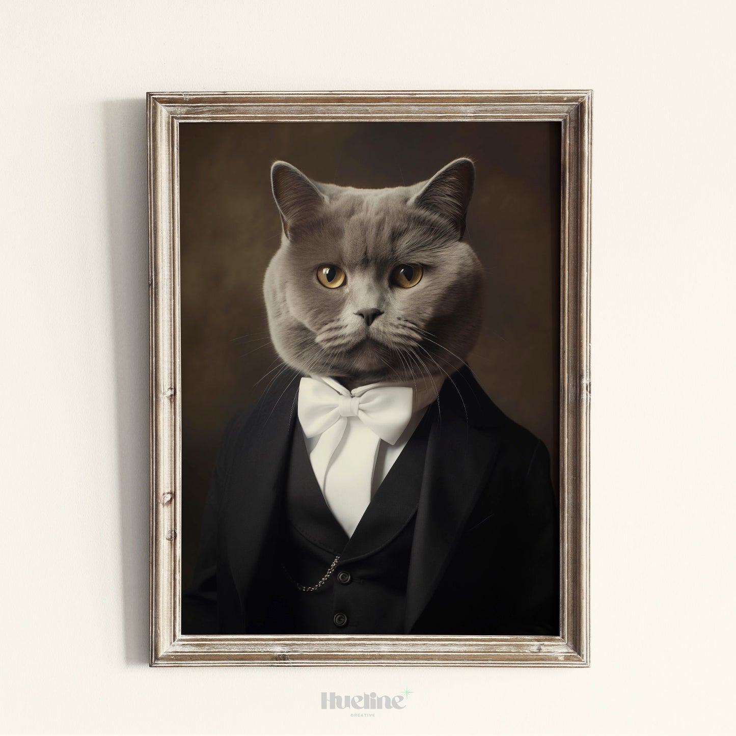 Elegant Gentleman Pet Portraits w White Bow Tie Pet Royal Custom Pet Portrait Aristocrat Pet Regal Vintage Pet Birthday Gift for Dog Owner
