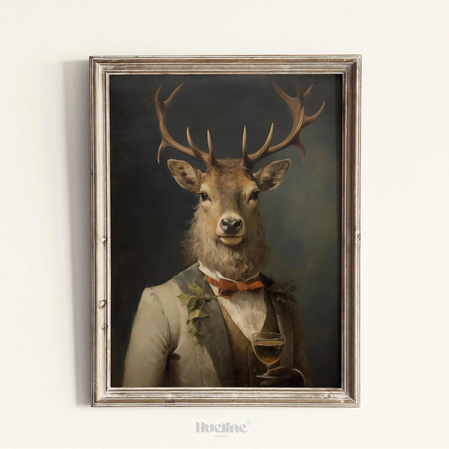 Rudolf's Vintage Celebration Printable Art, Whimsical Holiday Decor for Christmas, Unique Gift for Art Lovers - L1023