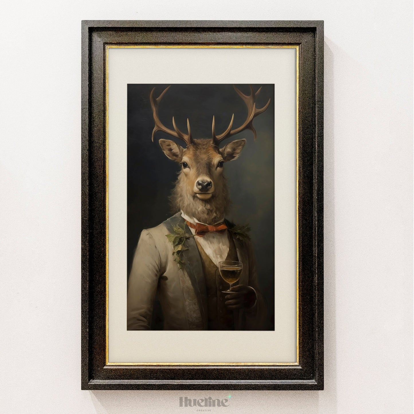 Rudolf's Vintage Celebration Printable Art, Whimsical Holiday Decor for Christmas, Unique Gift for Art Lovers - L1023