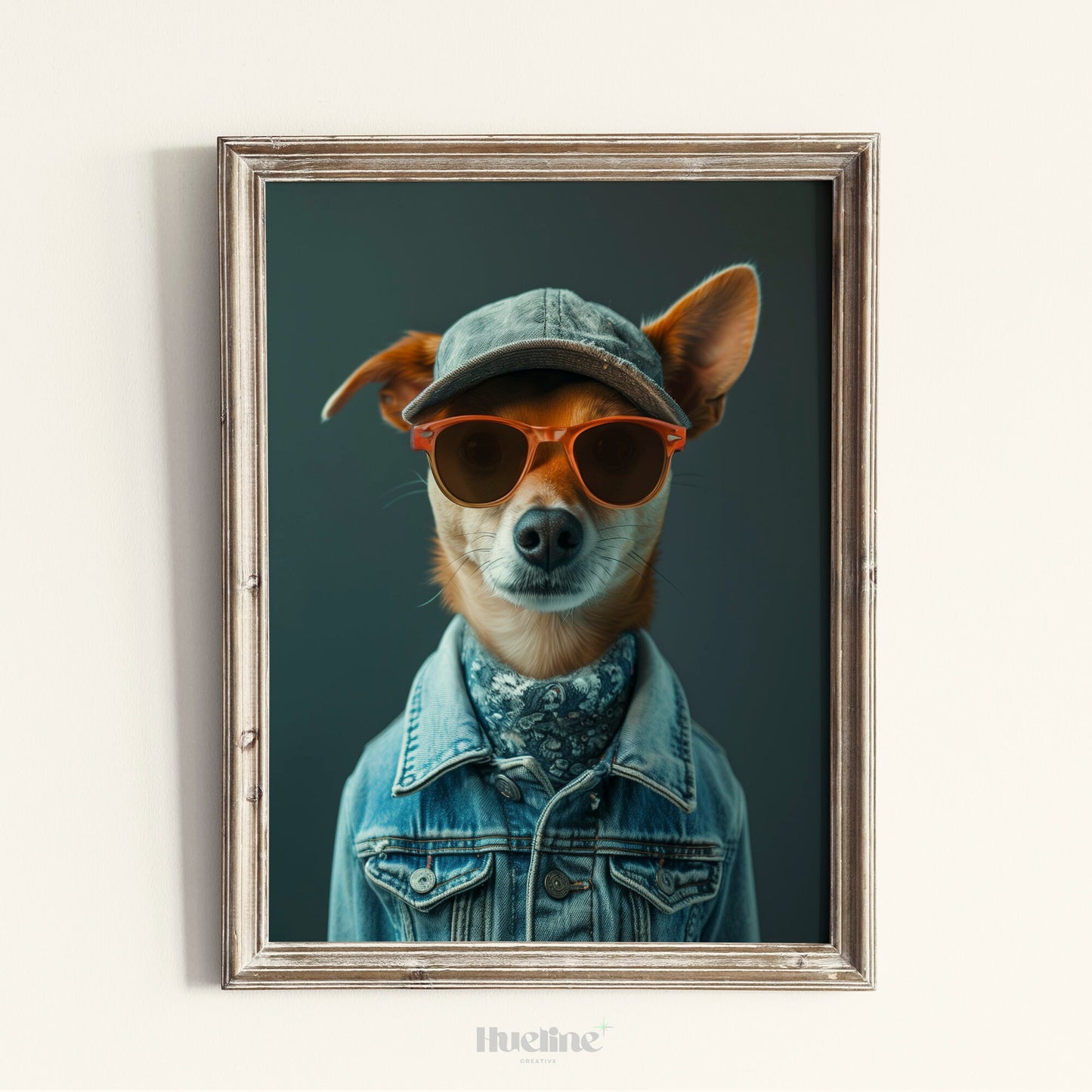 Custom Fashion Pet Portrait, Pet Couture Collection, Fashion Shoot Pet Portrait Jeans, Pet Custom for Brother Funny Pet Personalized Gift