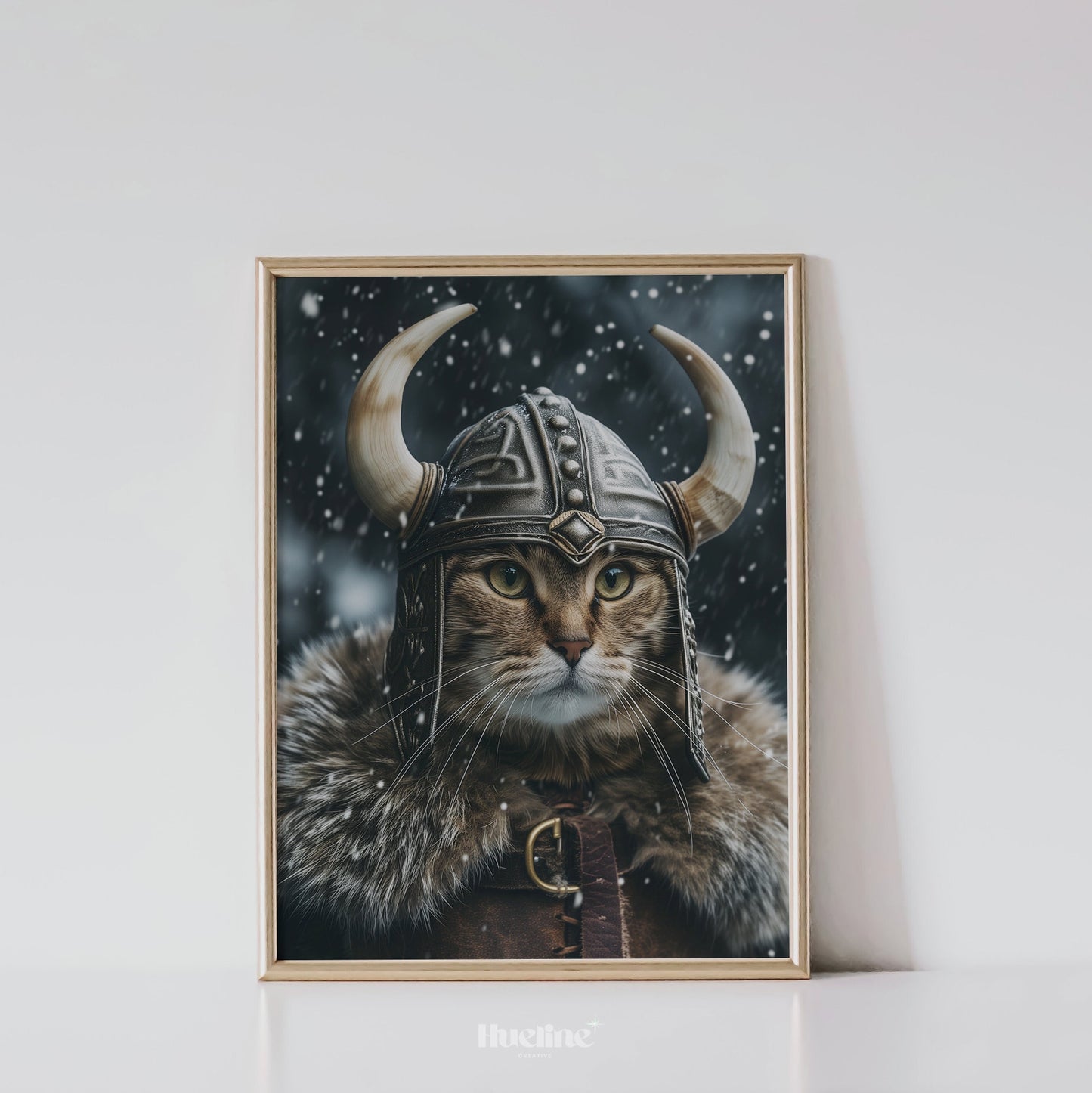 Custom Viking Pet Portrait from Photo Perfect Viking Birthday Pet Gift Home Decor Warrior Pet Personalized Wall Art, Gift for Dad