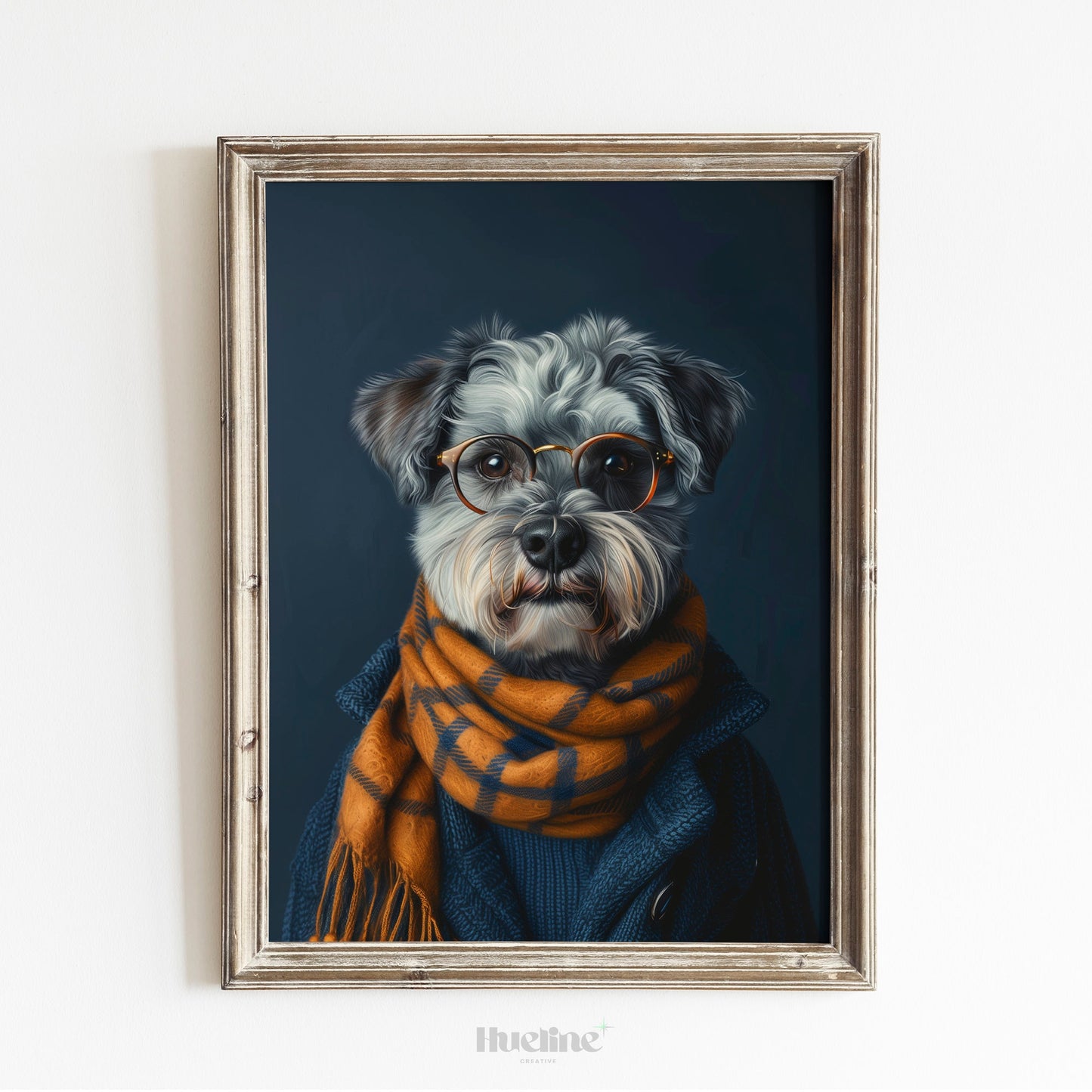 Custom Fashion Pet Portrait, Pet Couture Collection, Fashion Shoot Pet Portrait, Pet Custom w Scarf, Funny Artist Pet, Graduation Pet Gift