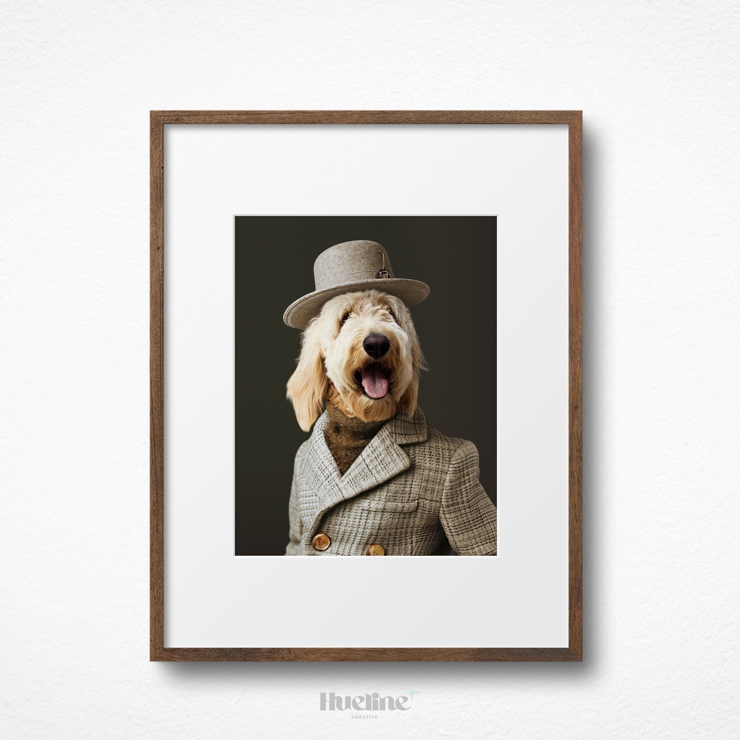 Custom Fashion Pet Portrait, Pet Couture Collection, Fashion Shoot Pet Portrait, Pet Custom with Hat, Funny Artist Pet, Graduation Pet Gift