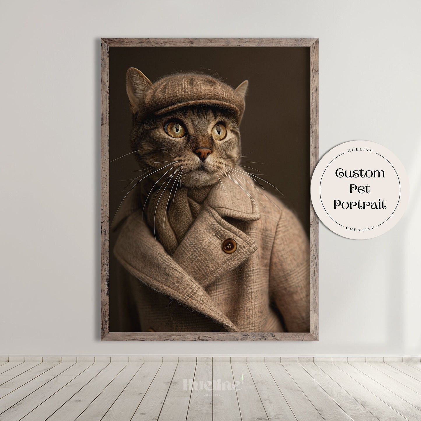 Custom Fashion Pet Portrait, Pet Couture Collection w Overcoat, Fashion Shoot Pet Portrait, Funny Pet Gift Personalized Custom Pet for Mom