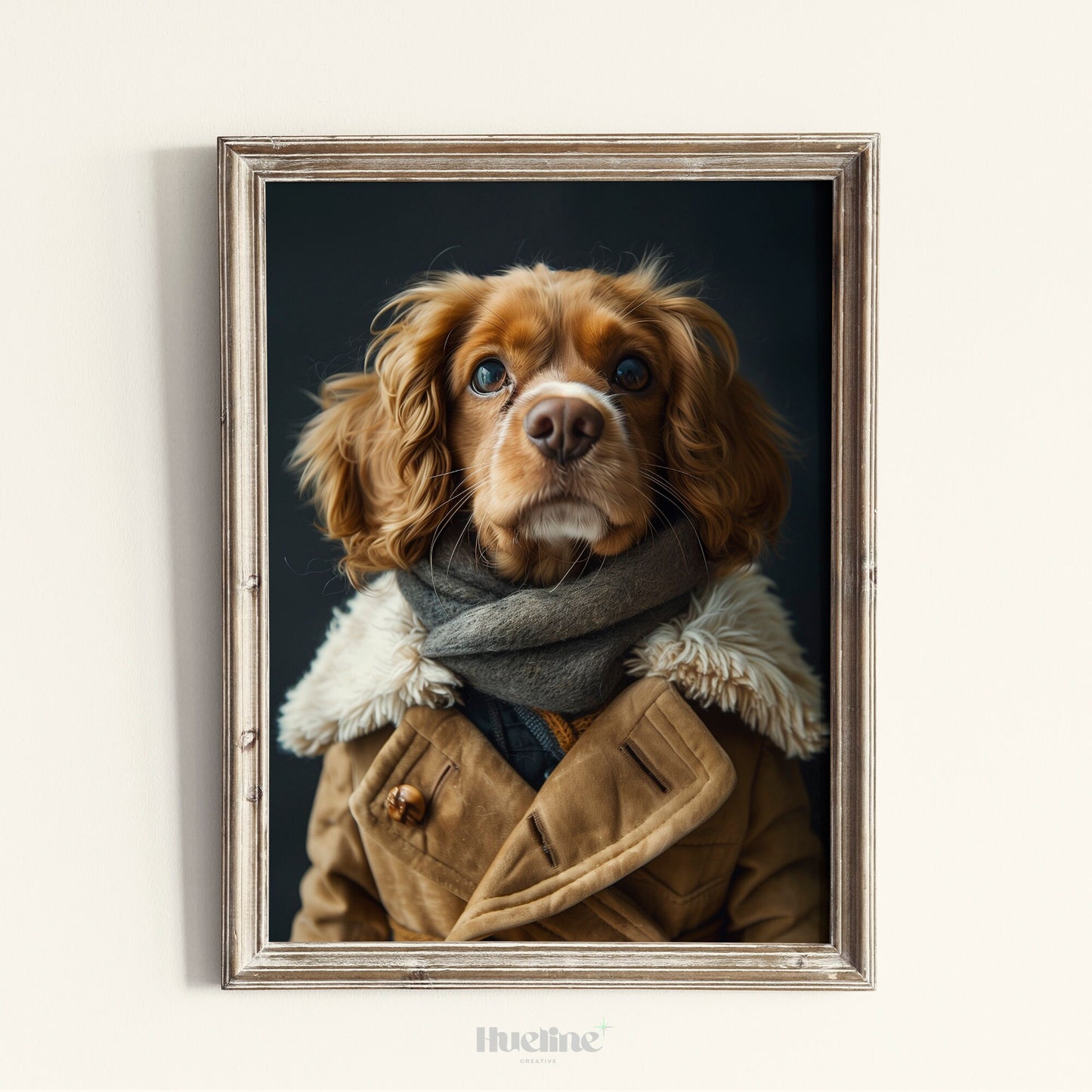 Custom Fashion Pet Portrait, Pet Couture Collection w Overcoat, Fashion Shoot Pet Portrait, Funny Pet Gift Personalized Birthday Gift