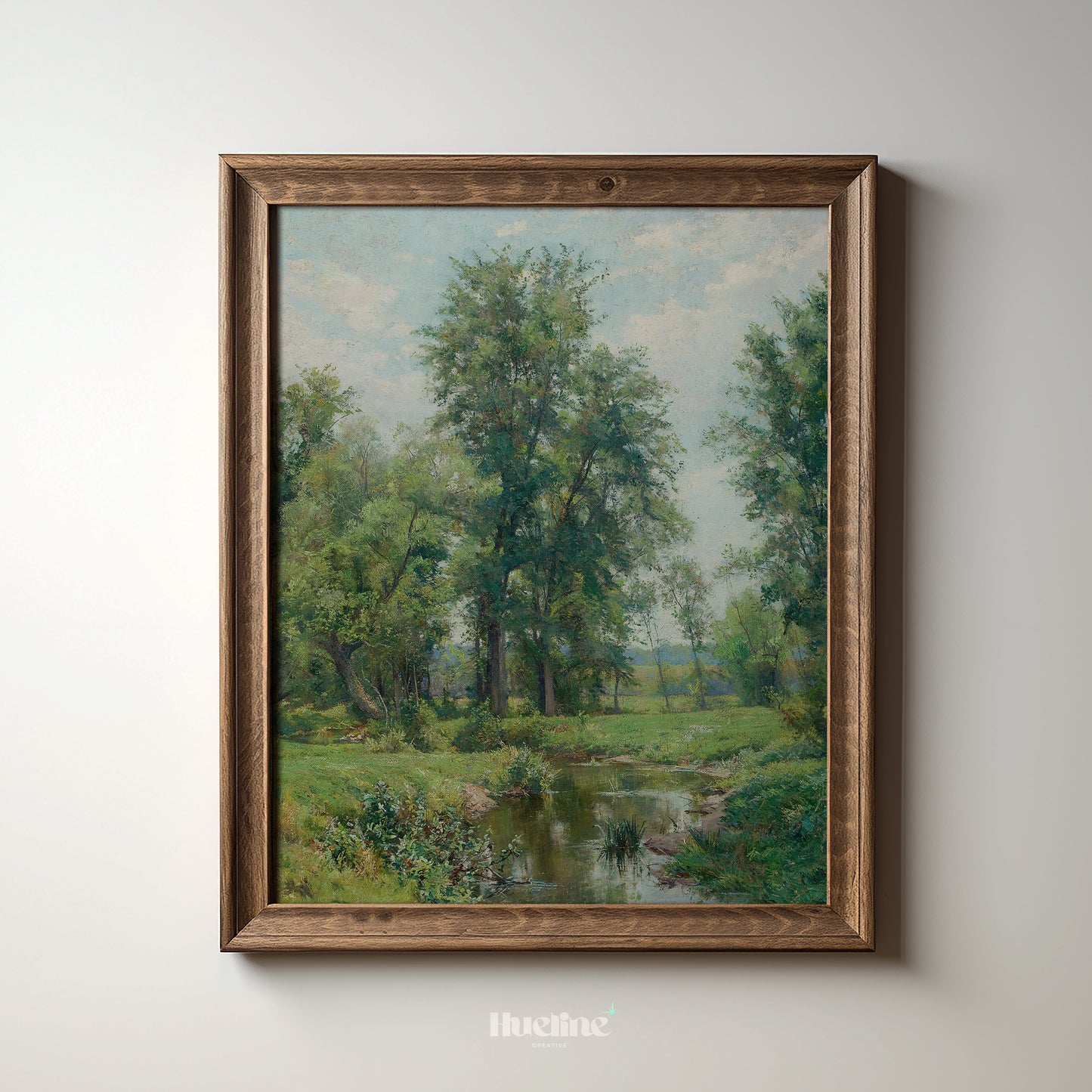Pastoral Forest Landscape Print, Vintage Countryside Wall Art, Rustic Nature Scene Poster - L1088