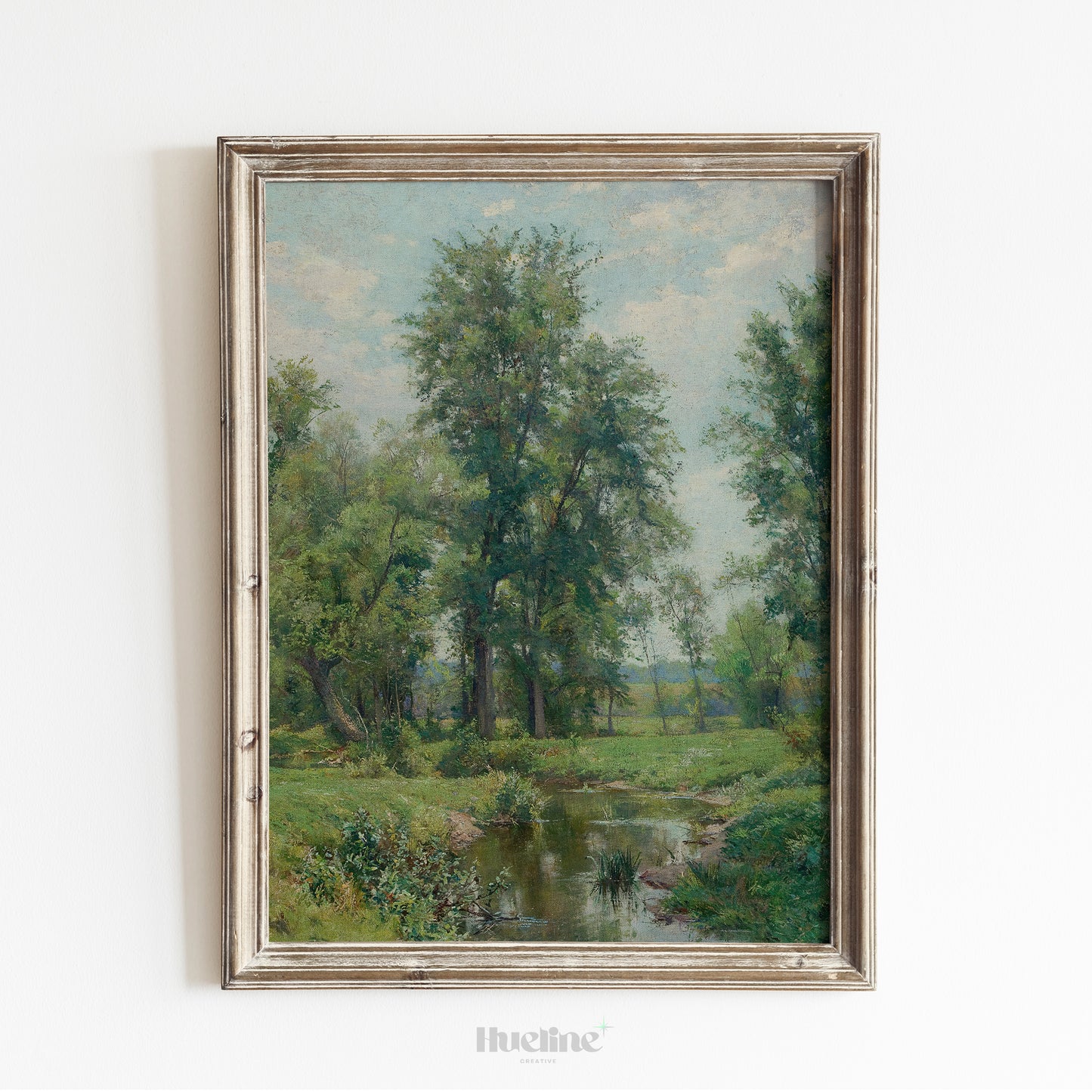 Pastoral Forest Landscape Print, Vintage Countryside Wall Art, Rustic Nature Scene Poster - L1088