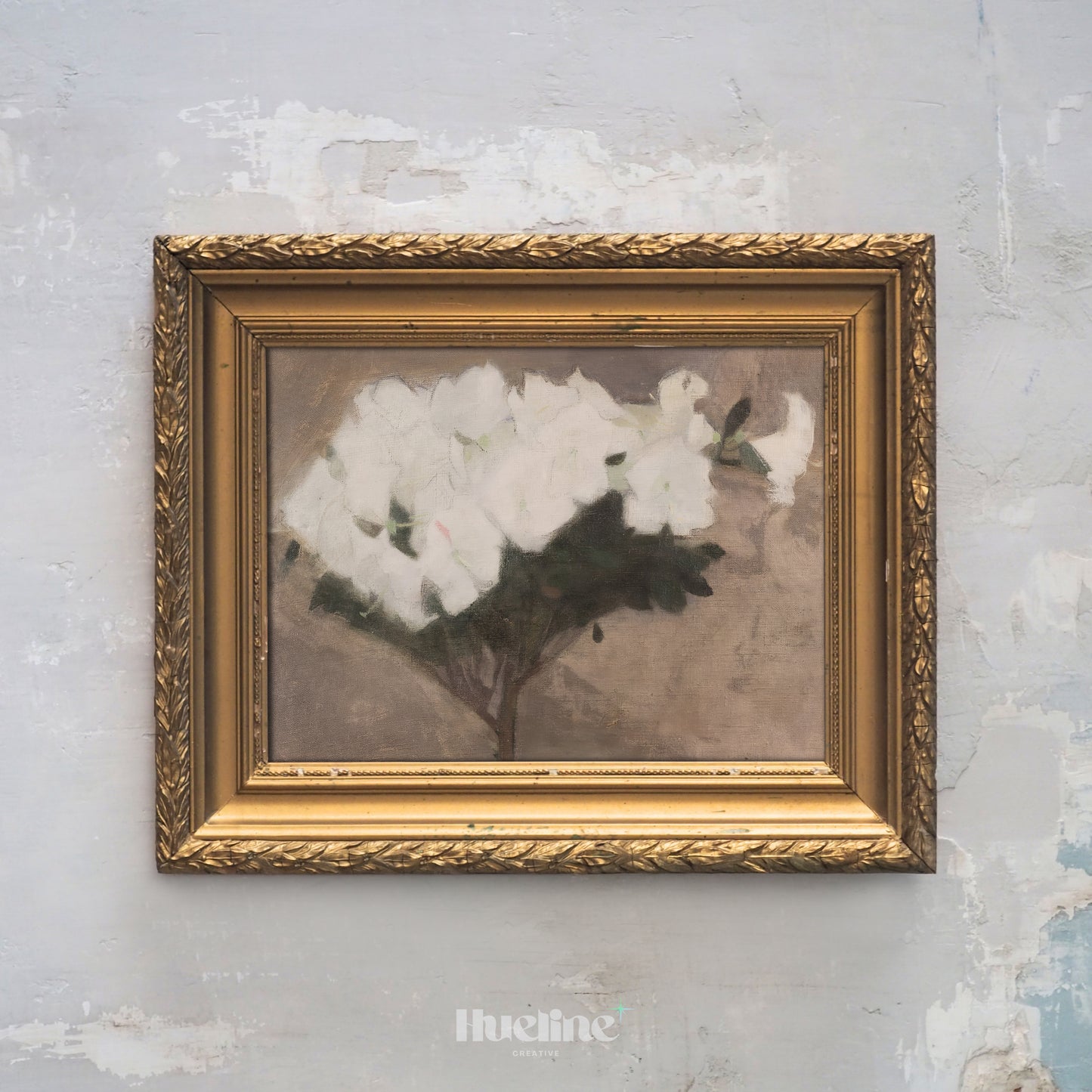 Minimalist White Floral Wall Art Print, Neutral Hydrangea Painting, Soft Botanical Decor - L1084