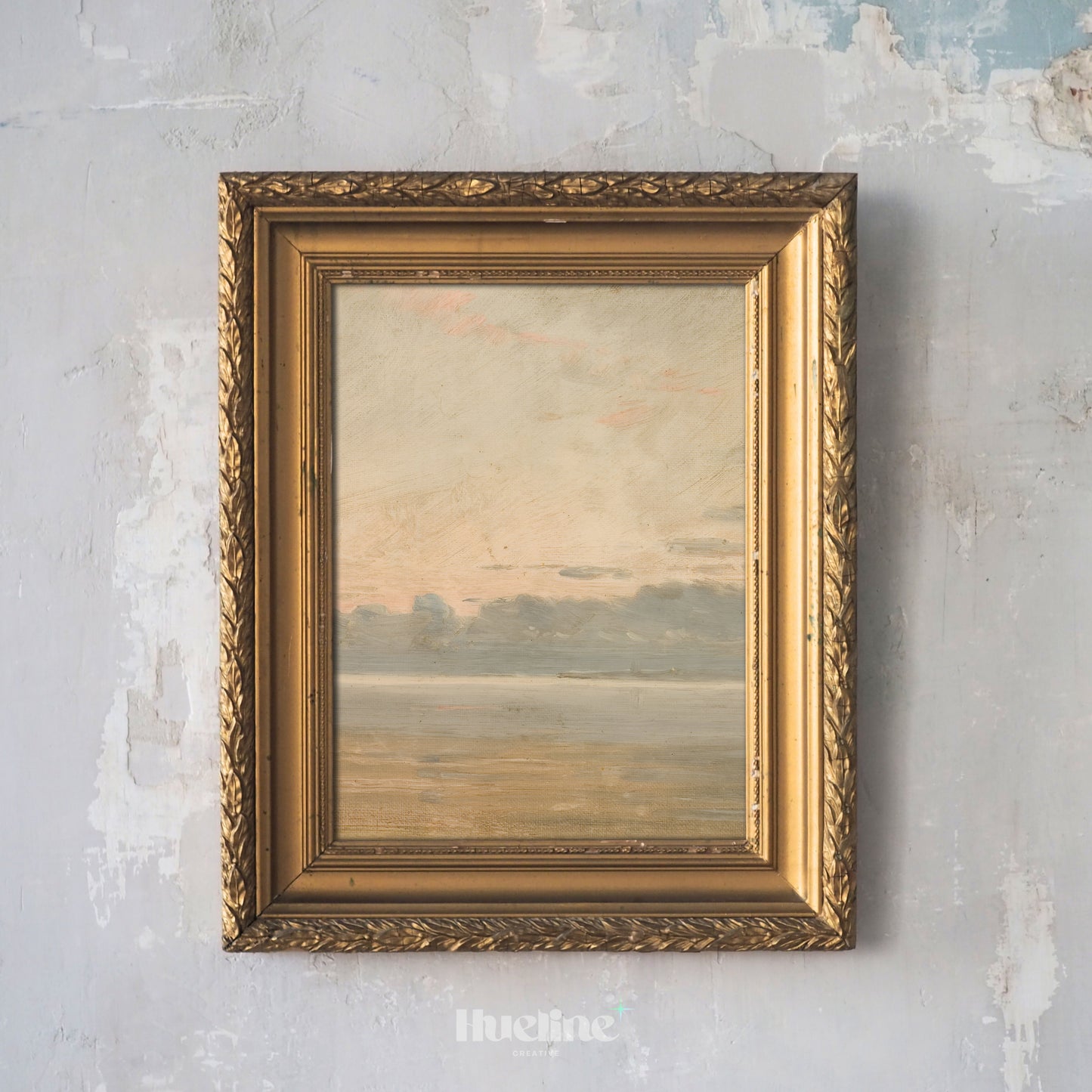 Minimal Coastal Landscape Print, Soft Neutral Seascape Wall Art, Tranquil Horizon Painting - L1087