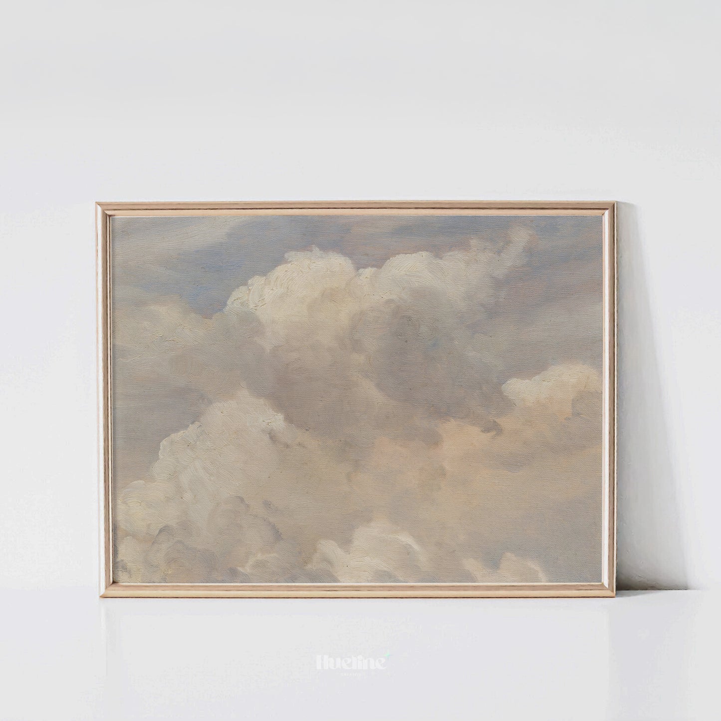 Neutral Cloud Study Art Print – Soft Sky Landscape Wall Decor – Minimalist Serene Atmosphere Painting – Tranquil Nature Wall Art – Gift for Calm Minds - L1073