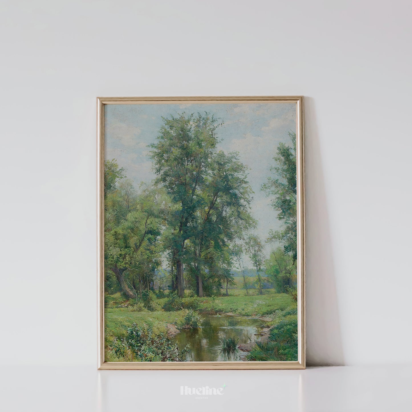 Pastoral Forest Landscape Print, Vintage Countryside Wall Art, Rustic Nature Scene Poster - L1088