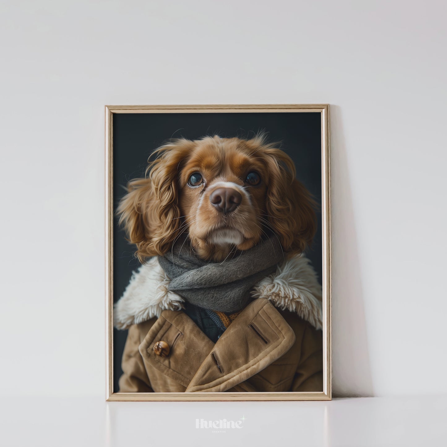 Custom Fashion Pet Portrait, Pet Couture Collection w Overcoat, Fashion Shoot Pet Portrait, Funny Pet Gift Personalized Birthday Gift
