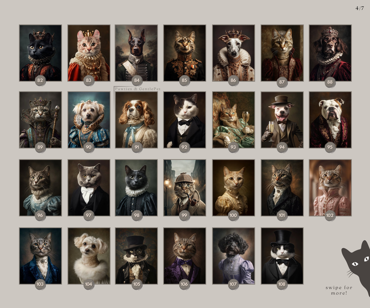 Custom Pet Portrait: Regal Dog Art in Royal Blue Dress Digital, Canvas or Poster