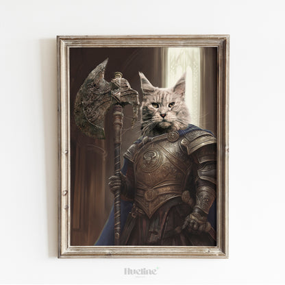 Custom Warrior Pet Portrait from Photo Perfect Ring Game Birthday Pet Gift Home Decor Lord Pet Noble Dog Game Lover Gift for Ring