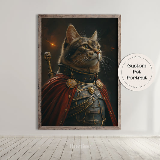Custom Warrior Pet Portrait from Photo Perfect Ring Game Birthday Pet Gift Home Decor Lord Pet Noble Dog Game Lover Gift for Elden