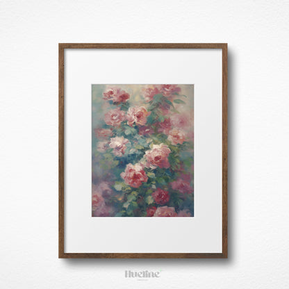 Vintage Roses Oil Painting - Timeless Elegance for Your Space, Digital Art Print, Home Decor Timeless Art, Digital Print Gift - L1011