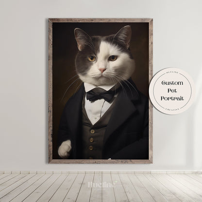 Elegant Gentleman Pet Portraits Lady Pet Royal Custom Pet Portrait Aristocrat Pet Regal Vintage Pet Birthday Gift for Dog Owner