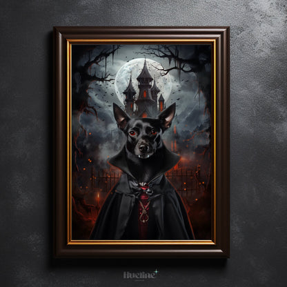 Custom Vampire Pet Portrait, Gothic Halloween Pet Gift