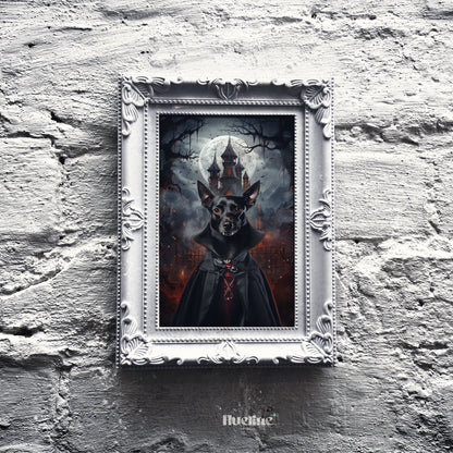 Custom Vampire Pet Portrait, Gothic Halloween Pet Gift