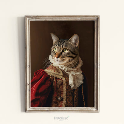 Custom Renaissance Royal Pet Portrait: Funny Pet Gift, Digital, Canvas or Poster