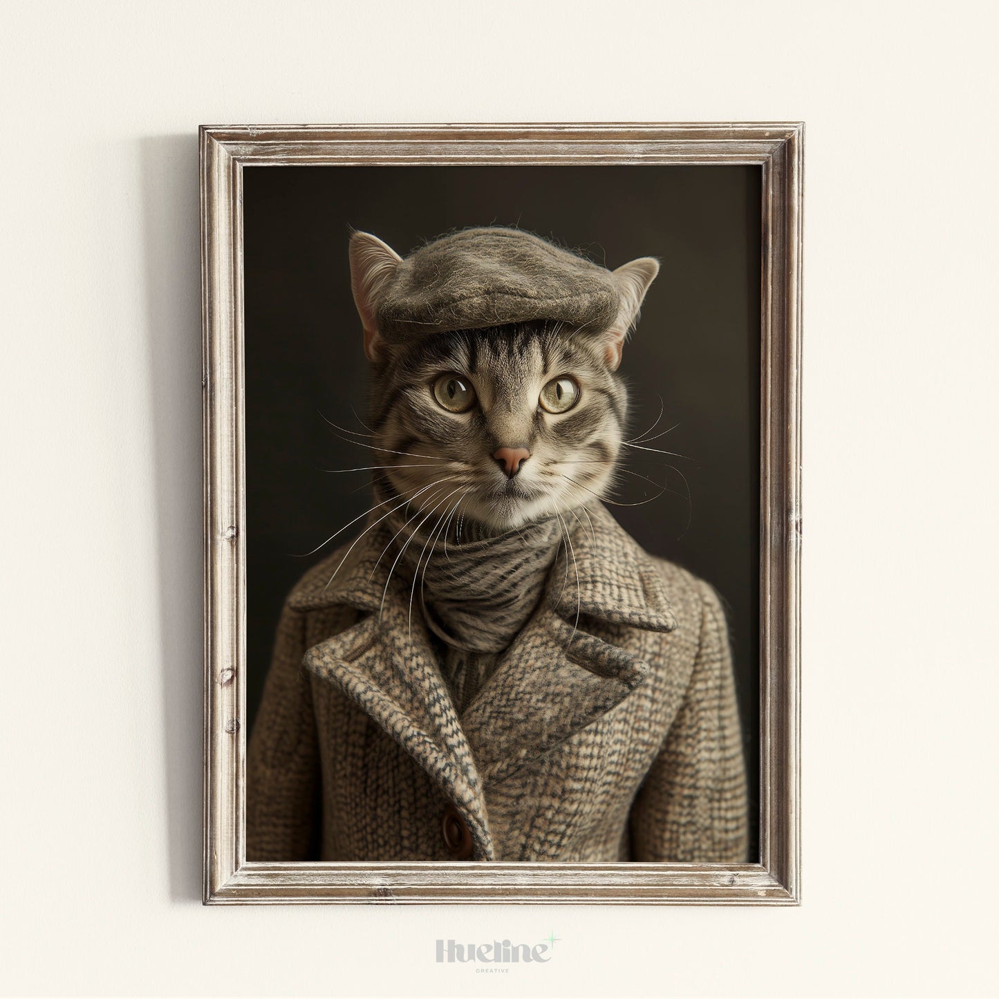 Custom Pet Portrait: Dapper Overcoat, Funny Pet Gift, Digital, Poster or Canvas