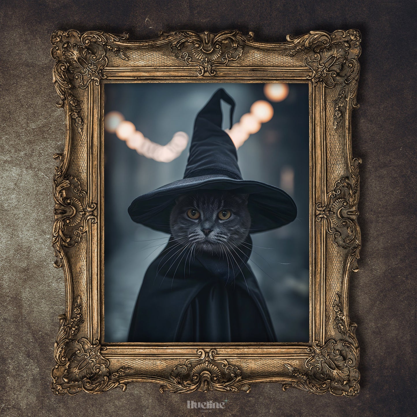 Custom Witch Pet Portrait: Gothic Halloween Pet Gift, Digital, Canvas or Poster