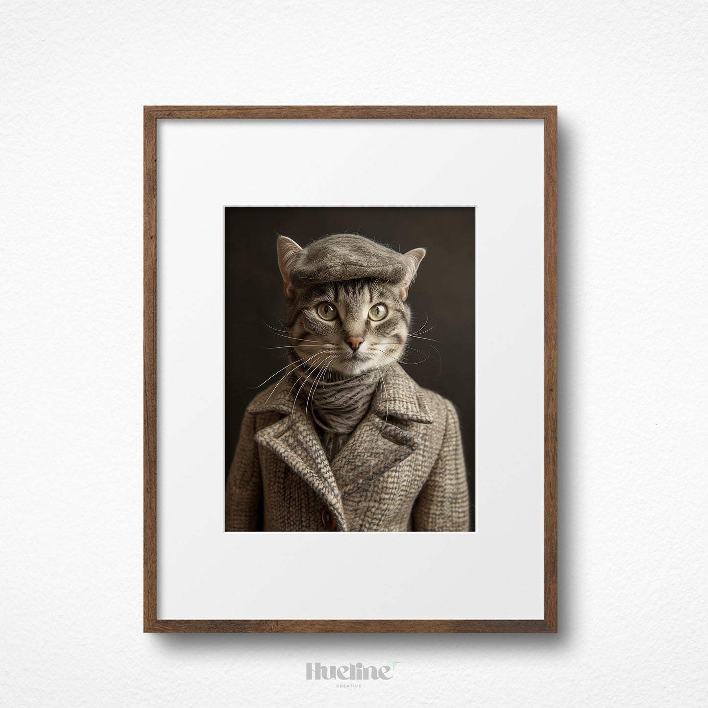 Custom Pet Portrait: Dapper Overcoat, Funny Pet Gift, Digital, Poster or Canvas