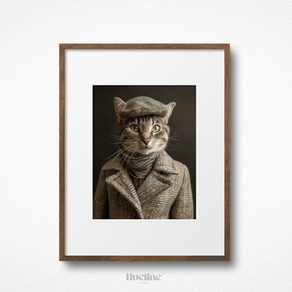 Custom Pet Portrait: Dapper Overcoat, Funny Pet Gift, Digital, Poster or Canvas