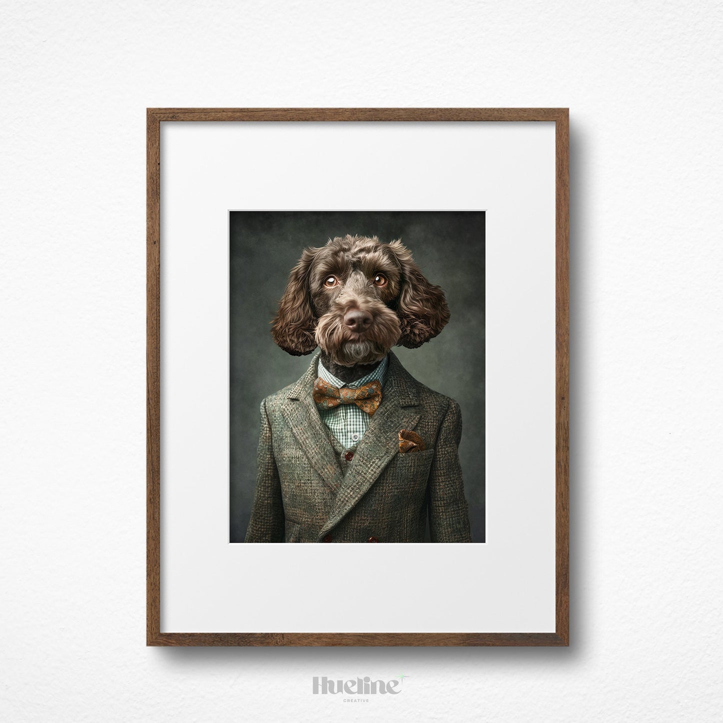 Custom Pet Portrait: Vintage Suit, Personalized Dog Art, Digital, Canvas or Poster