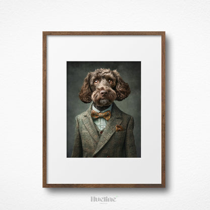 Custom Pet Portrait: Vintage Suit, Personalized Dog Art, Digital, Canvas or Poster