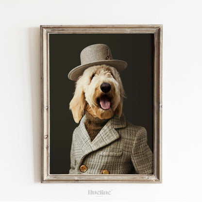 Custom Pet Portrait: Dapper Pet with Hat, Funny Artist Gift, Digital, Canvas or Poster
