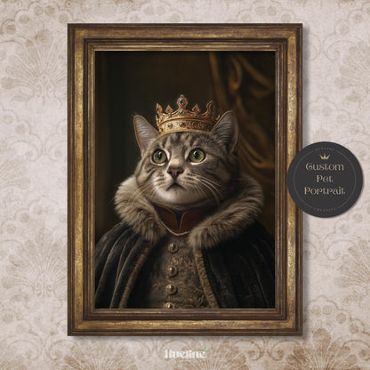 Custom Royal Pet Portrait: Renaissance King or Queen Digital, Canvas or Poster